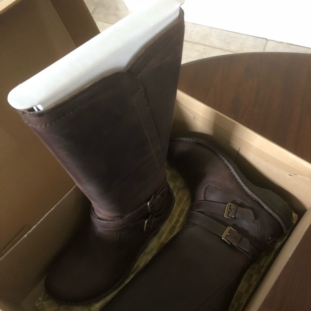 Ugg,  leather boots. Never worn